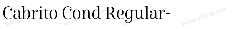 Cabrito Cond Regular字体转换
